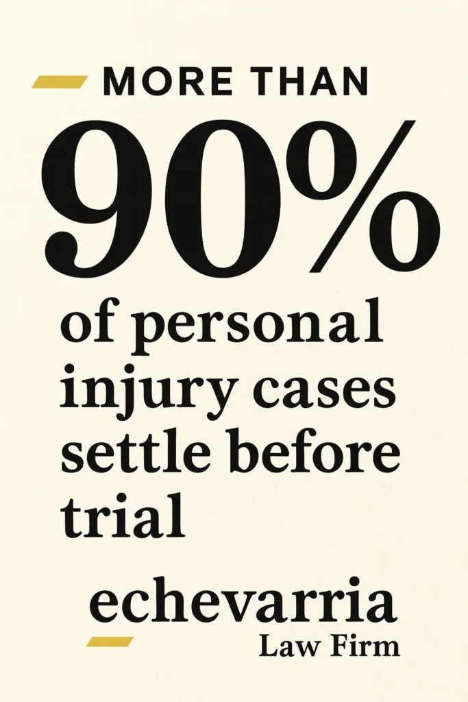 personal injury statistic: 90% of cases settle before trial